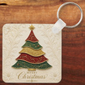 Porte-clés Arbre de Noël orné d'émail doré (Verso)