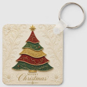 Porte-clés Arbre de Noël orné d'émail doré (Dos)