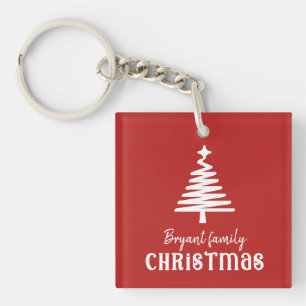 Porte-clés Arbre de Noël rouge