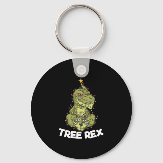 Porte-clés Arbre de Noël T-Rex Xmas Lumières Jeu cadeau (Recto)