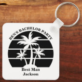 Porte-clés Arbre de palmier de plage pour enterrement de vie  (Verso)