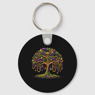 Porte-clés Arbre de Perles de Mardi Gras Fête de la Nouvelle-