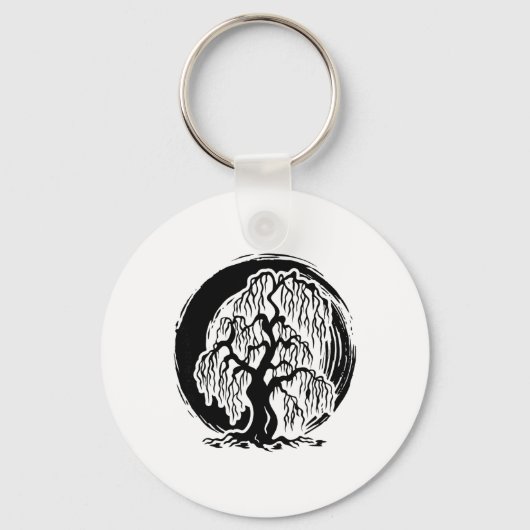 Porte-clés Arbre de saule pleureur de pleine conscience Médit (Recto)