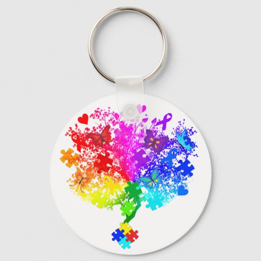 Porte-clés Arbre de spectre autistique (Recto)