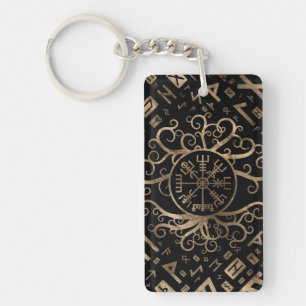 Porte-clés Arbre de Vegvisir de la vie Yggdrasil et des runes