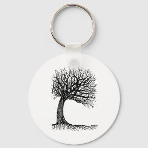 Porte-clés arbre de vie enneigé