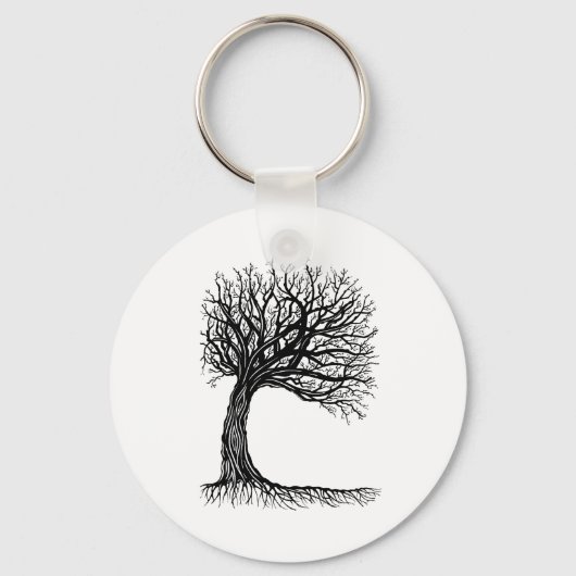 Porte-clés arbre de vie enneigé (Recto)