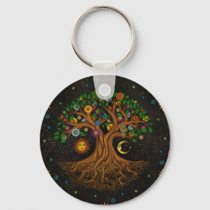 Porte-clés Arbre de vie lunaire - Yggdrasil