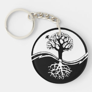 Porte-clés Arbre de vie Yin Yang