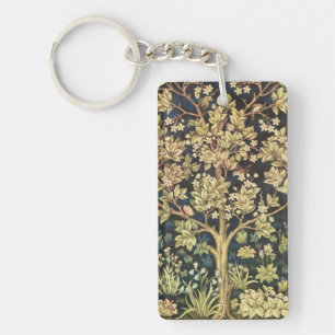 Porte-clés Arbre de William Morris d'art vintage floral de la