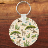 Porte-clés Arbre divi d'Aruba, âne, iguane, cactus (Recto)