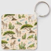 Porte-clés Arbre divi d'Aruba, âne, iguane, cactus (Dos)