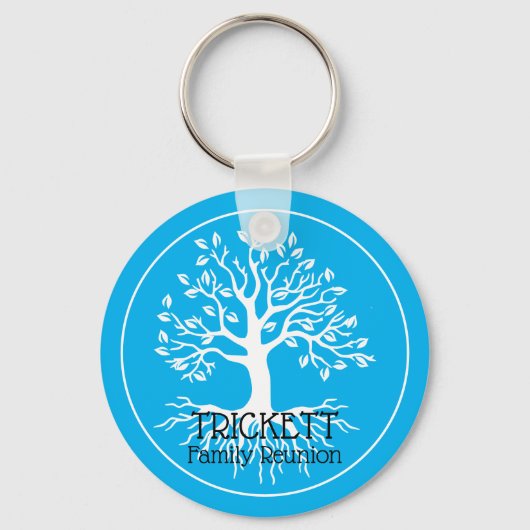 Porte-clés Arbre famille de réunion Sky Blue (Recto)