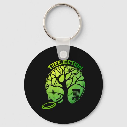 Porte-clés Arbre graphique drôle de disc golf (Recto)