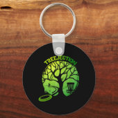 Porte-clés Arbre graphique drôle de disc golf (Recto)