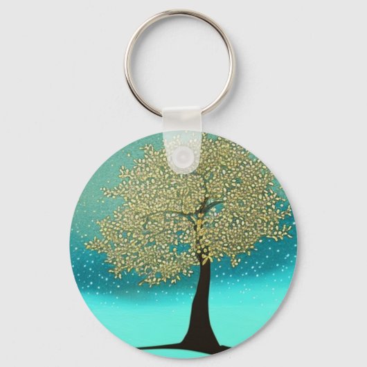 Porte-clés Arbre jaune dans le Porte - clé d'hiver (Recto)