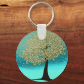 Porte-clés Arbre jaune dans le Porte - clé d'hiver (Recto)