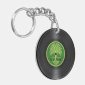 Porte-clés Arbre vert de disque vinyle personnalisé de la vie (Devant gauche)