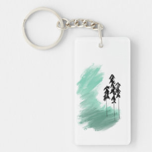Porte-clés Arbre vert scandinave art simple menthe moderne