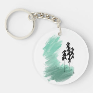 Porte-clés Arbre vert scandinave art simple menthe moderne