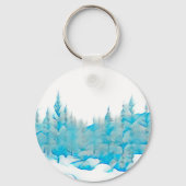 Porte-clés Arbres bleus neigeux (Recto)