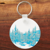 Porte-clés Arbres bleus neigeux (Recto)
