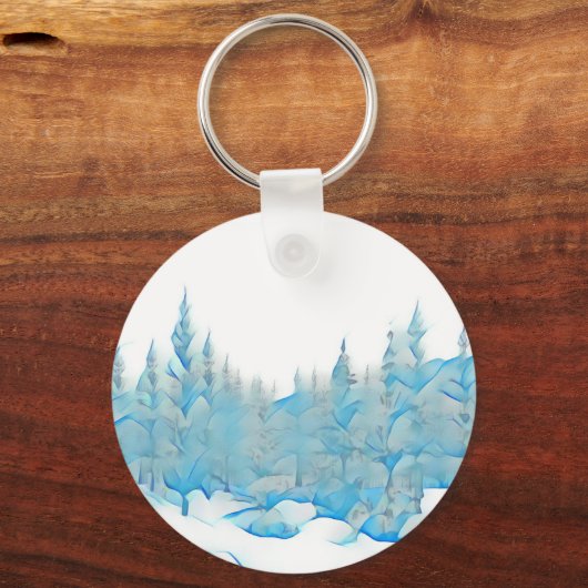 Porte-clés Arbres bleus neigeux (Recto)