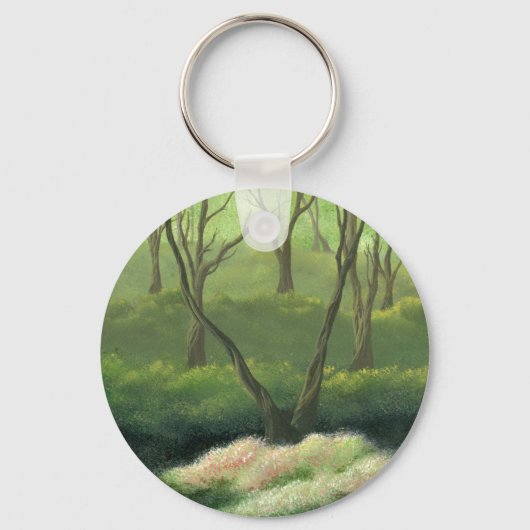 Porte-clés Arbres dans une forêt enchantée (Recto)