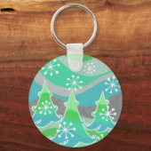 Porte-clés Arbres d'hiver porte - clé vert (Recto)