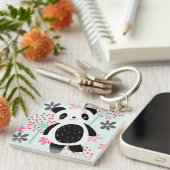 Porte-clés Arbres, fleurs et ours de panda (Devant Droit)