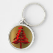 Porte-clés Arbres rouges de Noël en or (Devant)
