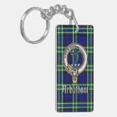 Porte-clés Arbuthnot Clan Badge/Tartan Rectangle (Devant gauche)