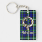 Porte-clés Arbuthnot Clan Badge/Tartan Rectangle (Devant)