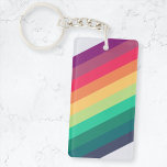 Porte-clés Arc en arc moderne | Gay pride LGBT en bande color<br><div class="desc">Un magnifique arc-en-ciel aux couleurs rayées en diagonale audacieuses de violet,  rose,  orange,  jaune,  vert et bleu,  inspiré par l'espoir et l'amour. Le symbole idéal pour sensibiliser les gens LGBT aux droits et à la célébration du gay pride,  ou pour quiconque aime cette jolie conception de l'arc-en-ciel muet !</div>
