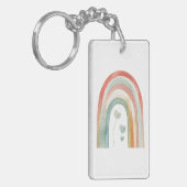 Porte-clés Arc-en-ciel aquarelle boho (Devant gauche)