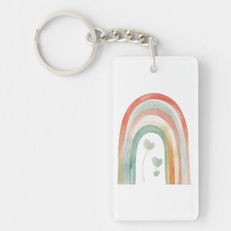 Porte-clés Arc-en-ciel aquarelle boho