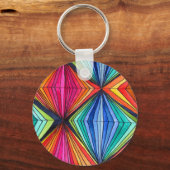 Porte-clés Arc-en-ciel - Art optique géométrique (Recto)