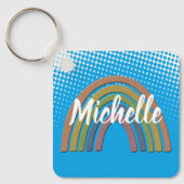 Porte-clés Arc-en-ciel avec Faux Rustic Paper Texture (Recto)