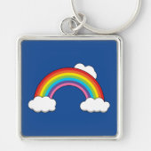 Porte-clés Arc en ciel avec nuages blancs (Devant)
