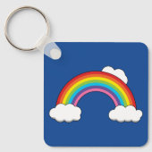Porte-clés Arc en ciel avec nuages blancs (Recto)