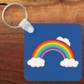 Porte-clés Arc en ciel avec nuages blancs (Recto)
