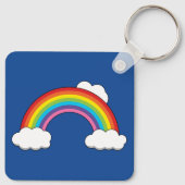 Porte-clés Arc en ciel avec nuages blancs (Dos)