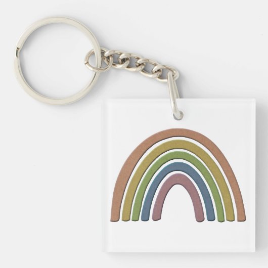 Porte-clés Arc-en-ciel avec texture de papier rustique faux (Devant)