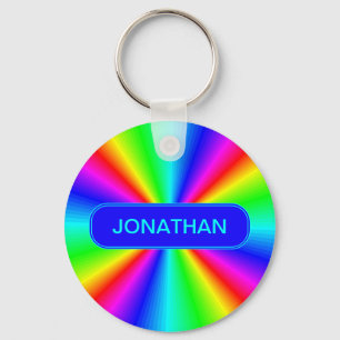 Porte-clés Arc-en-ciel brillant coloré Personnalisé