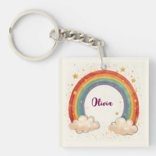 Porte-clés Arc-en-ciel charmant avec des étoiles brillantes