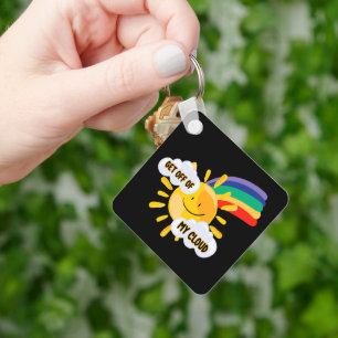 Porte-clés Arc en ciel coloré Descendre de mon nuage