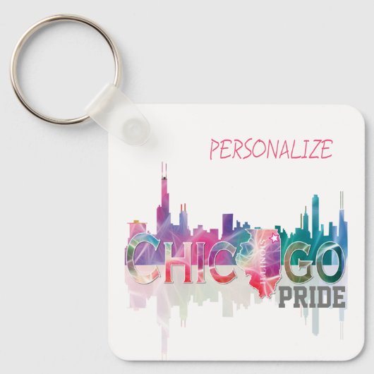 Porte-clés Arc-en-ciel de la Chicago Pride (Recto)