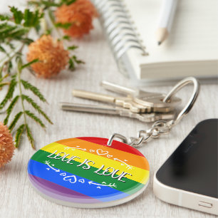 Porte-clés arc-en-ciel en acrylique Love is Love F