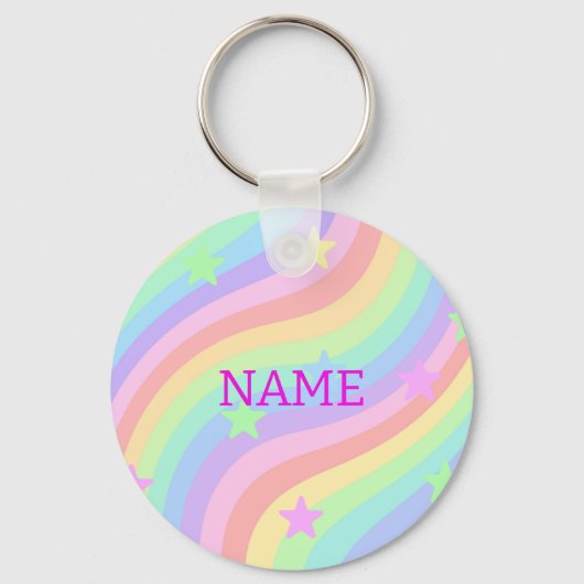 Porte-clés Arc en ciel et étoiles (Recto)