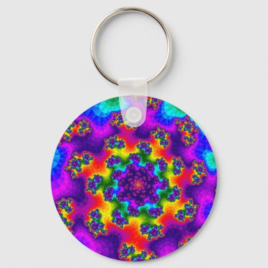 Porte-clés Arc-en-ciel fleuri (Recto)
